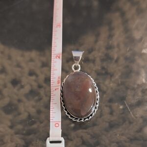 Elegant Silver and Brown Pendant Necklace